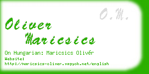 oliver maricsics business card